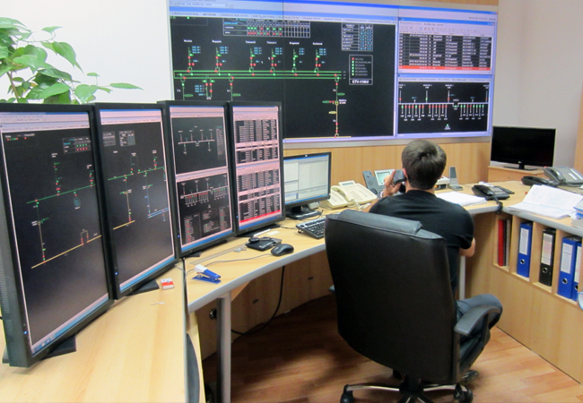 SCADA system control room